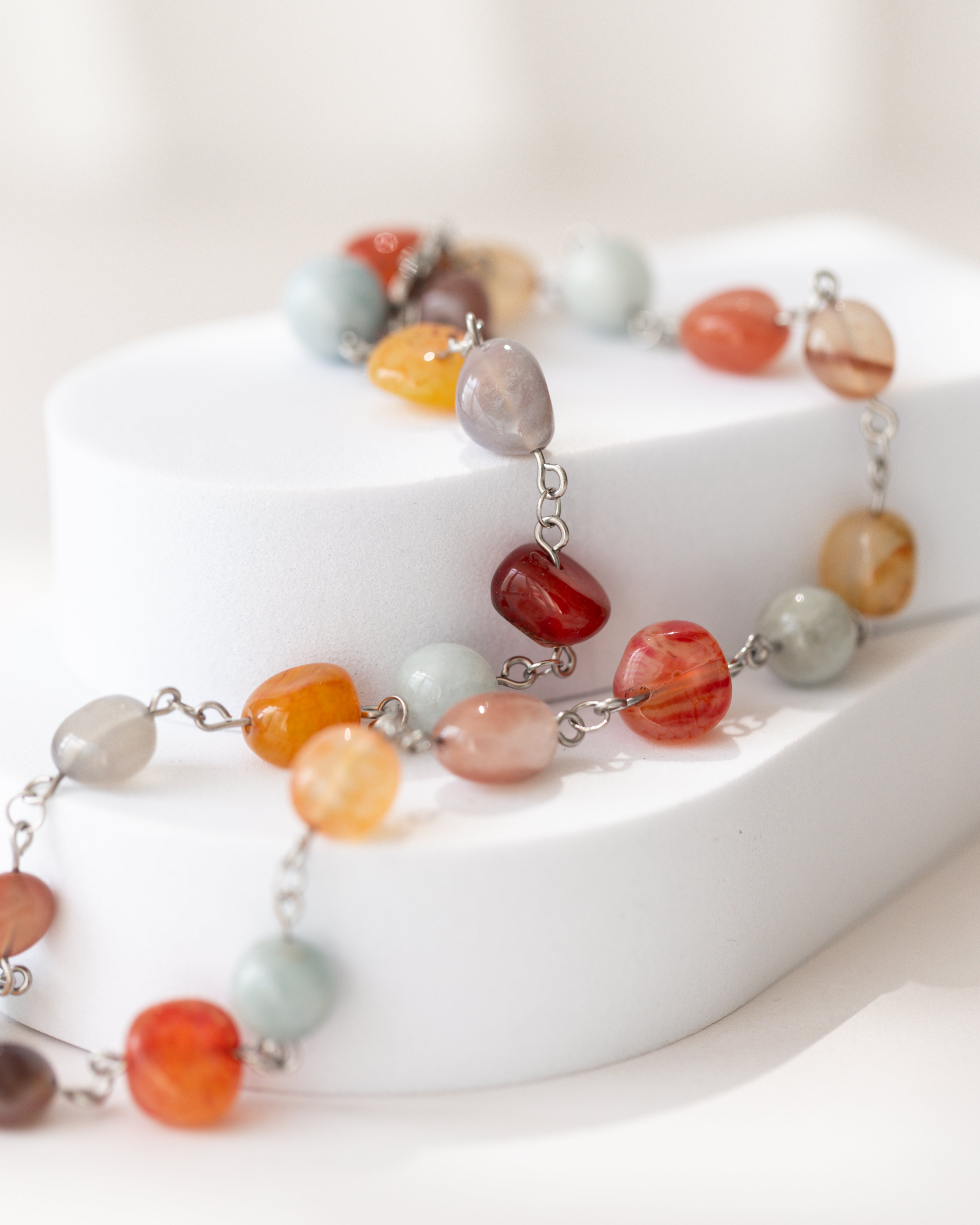 Colier Natural Sunset Agate