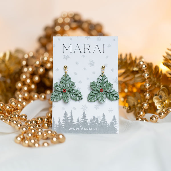 Cercei Frunze cu zăpada