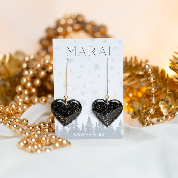 Cercei Heart - sparkle black