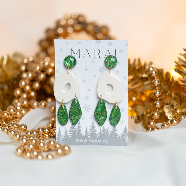 Cercei Heruvina - green glitter