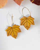 Cercei Autumn Leaf - Hoops - yellow tones