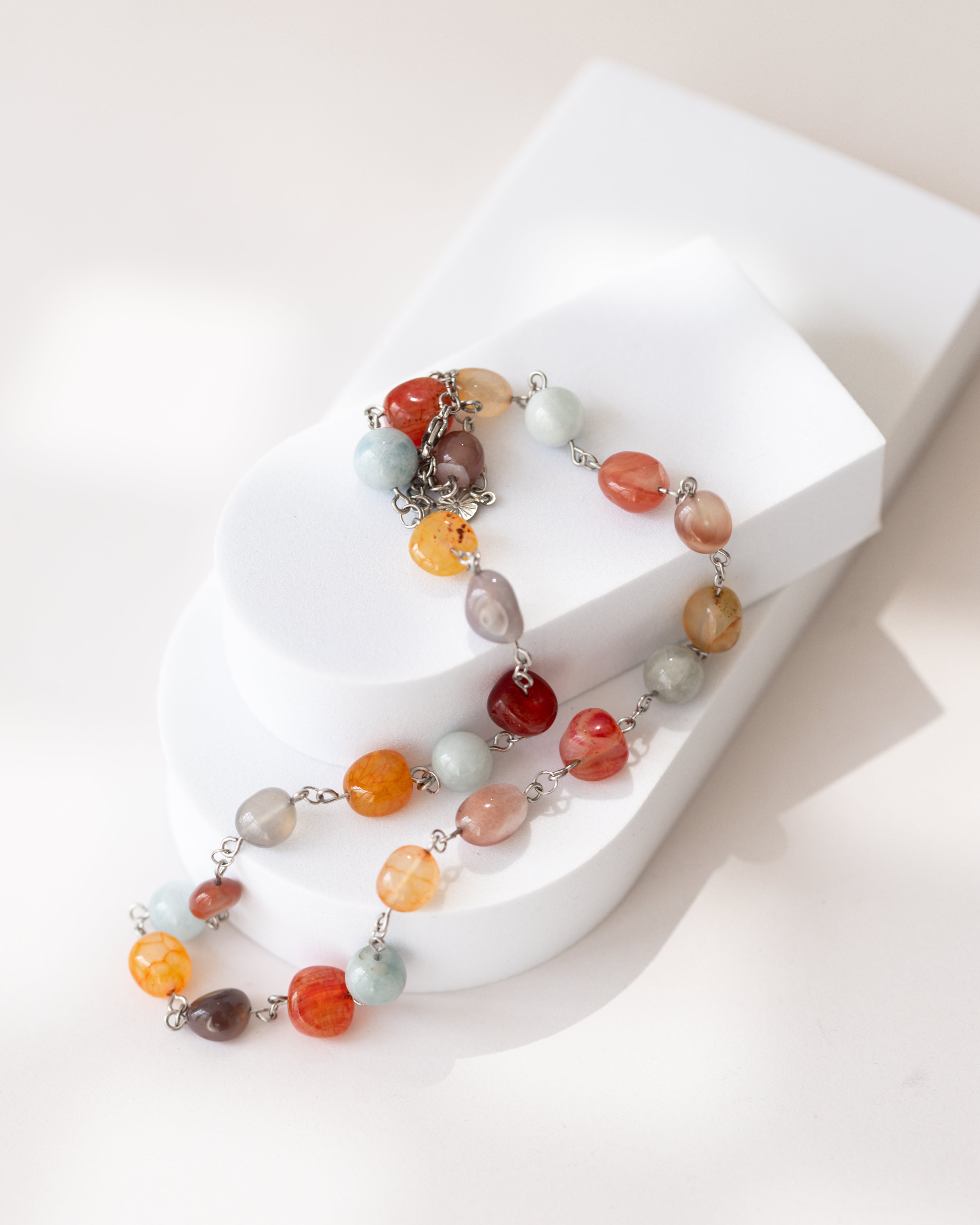 Colier Natural Sunset Agate