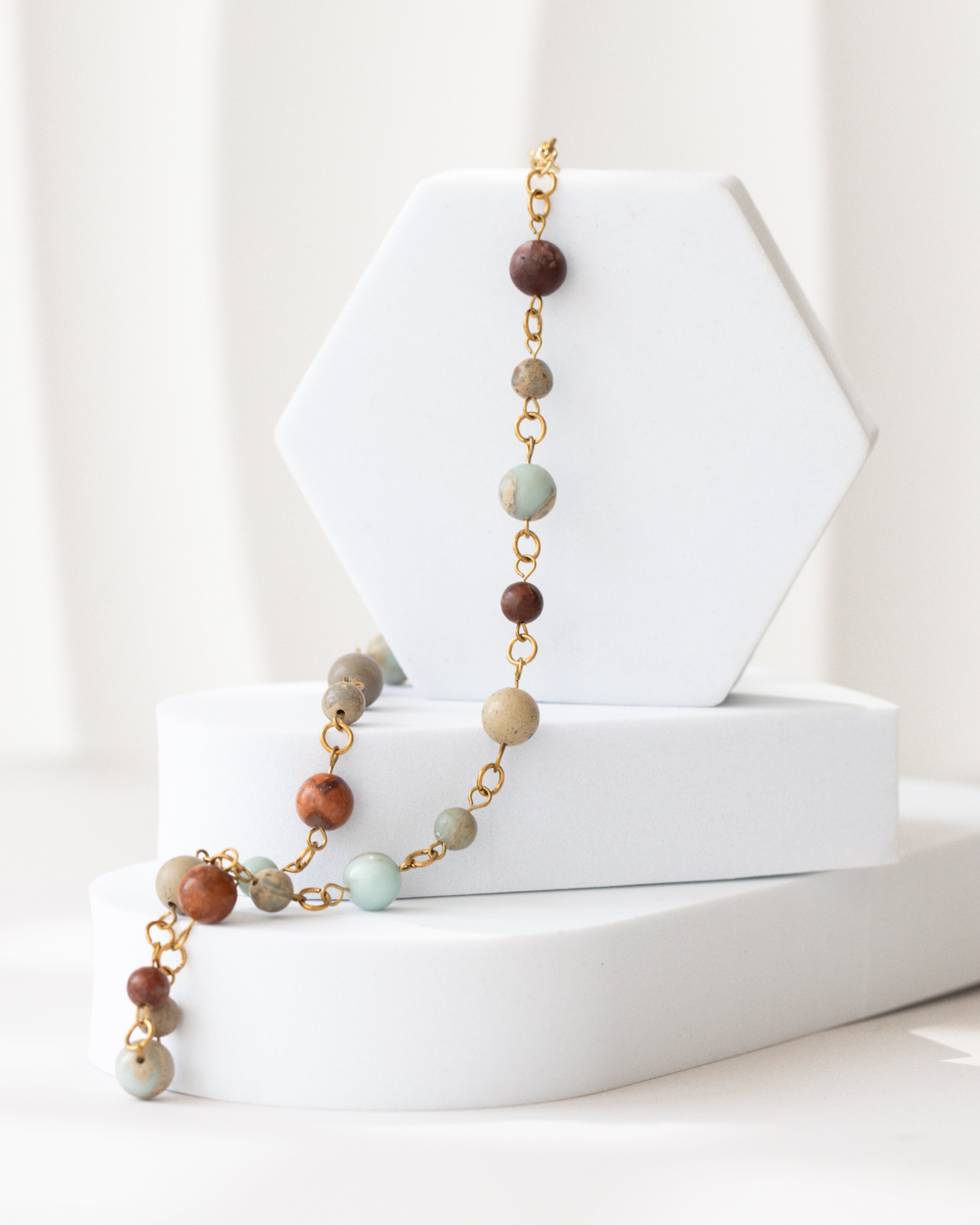 Colier Natural Aqua Terra Jasper