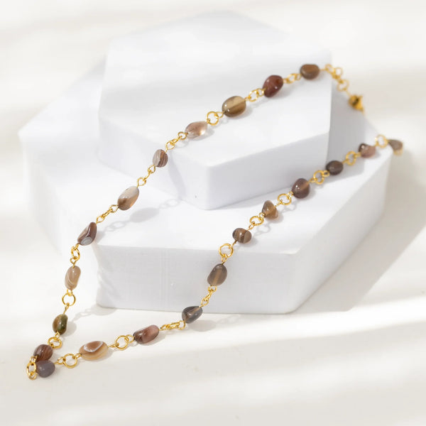 Colier din pietre naturale - Agat Botswana