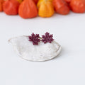 Cercei Autumn Leaf - Stud - burgundy