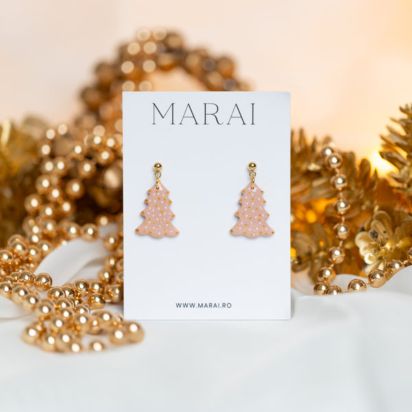 Cercei Christmas Tree - pink