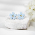 Cercei Studs Pastel Flower - baby blue