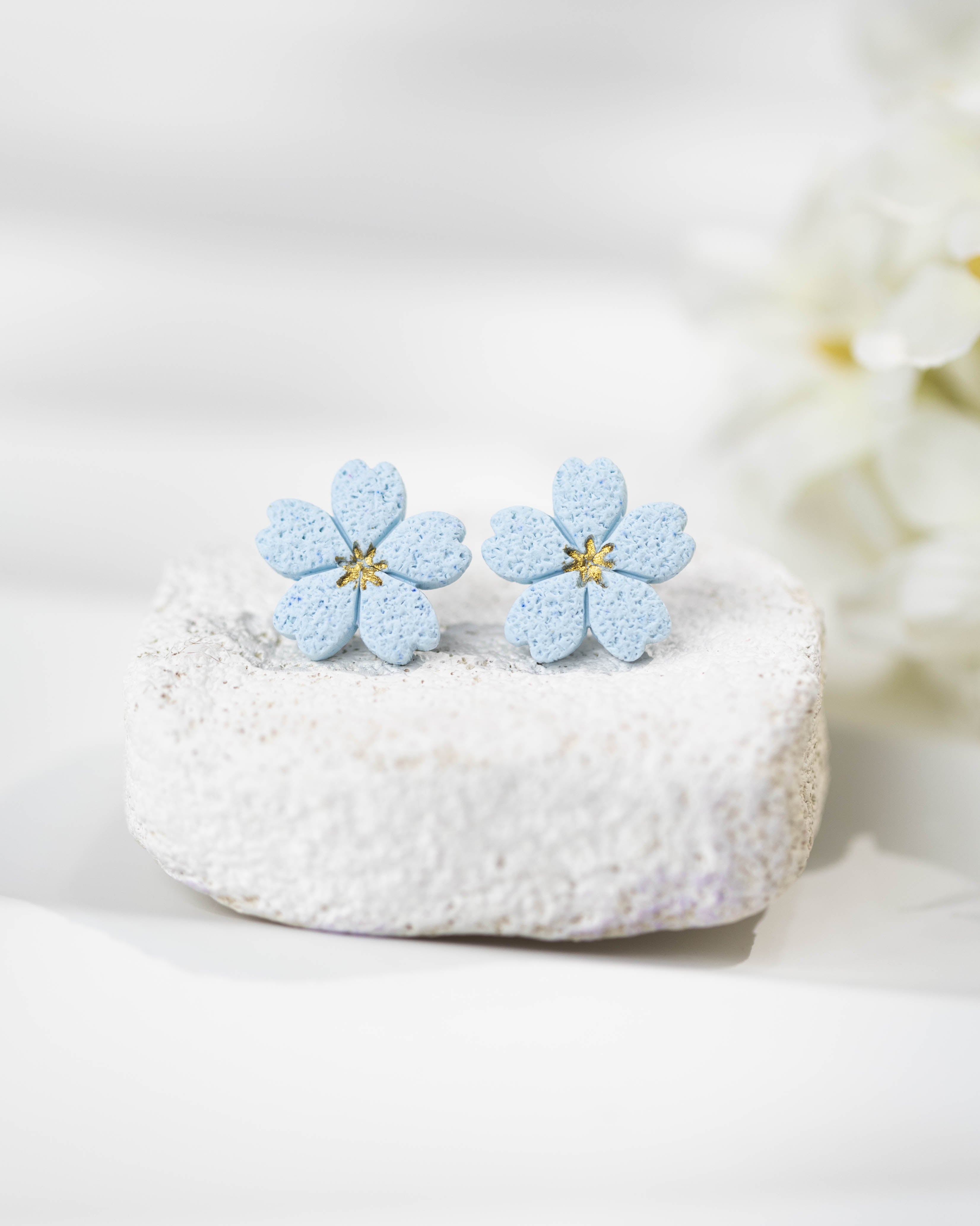Cercei Studs Pastel Flower - baby blue