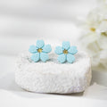 Cercei Studs Pastel Flower - aqua blue