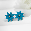 Cercei Studs Wildflower -lagoon blue