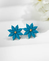 Cercei Studs Wildflower -lagoon blue