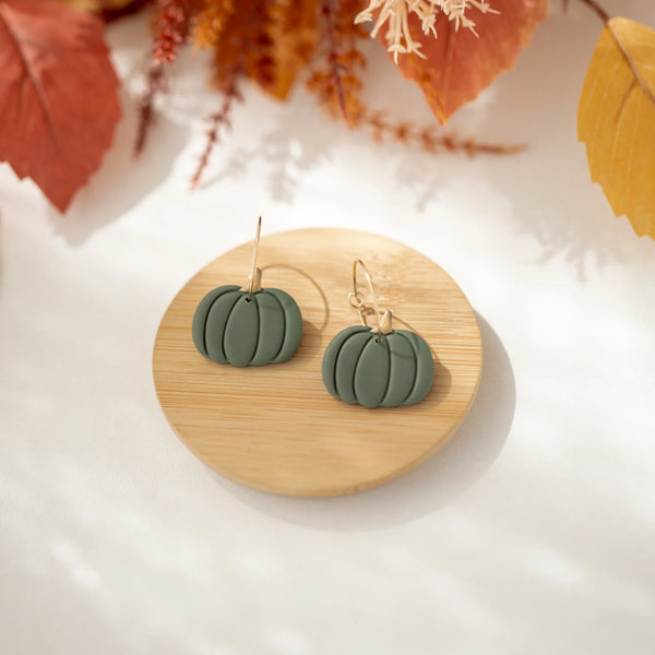 Cercei Hoops Pumpkin - dark green