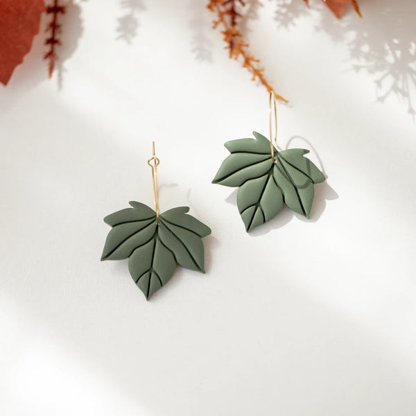 Cercei Autumn Leaf - Hoops - green