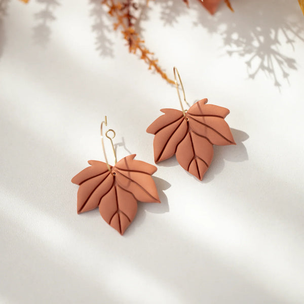 Cercei Autumn Leaf - Hoops - terracotta