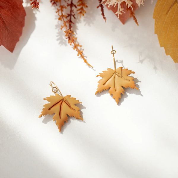Cercei Autumn Leaf - Hoops - mustard