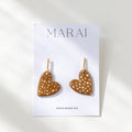 Cercei Inimioare Caramel cu Buline – Dangle