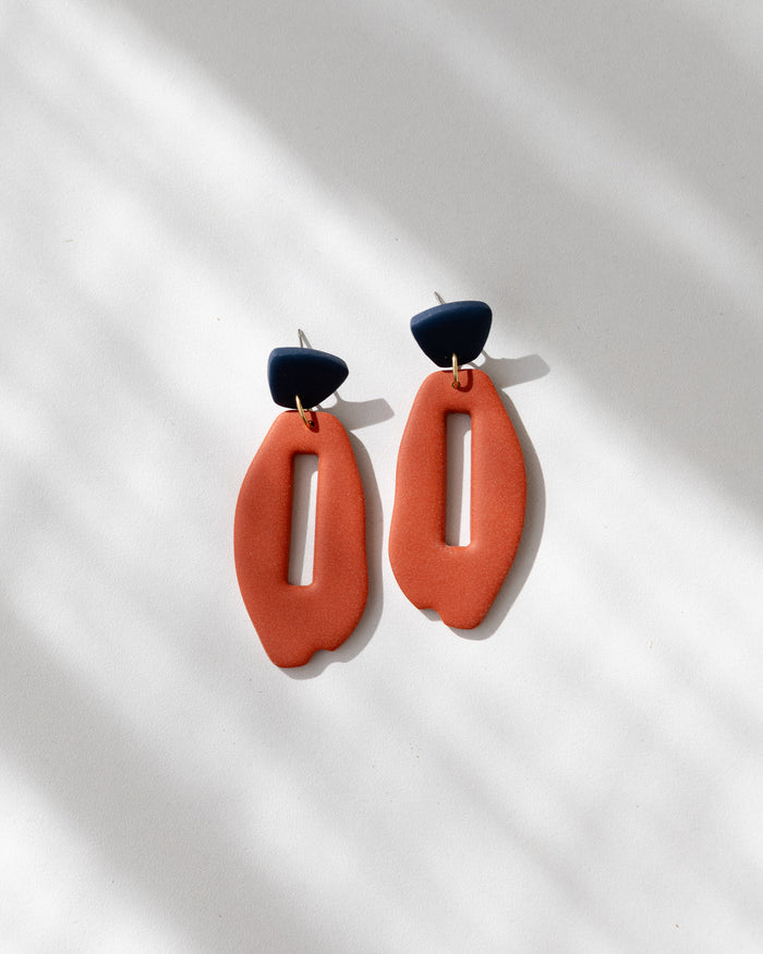 Cercei MODA – Terracotta & Navy