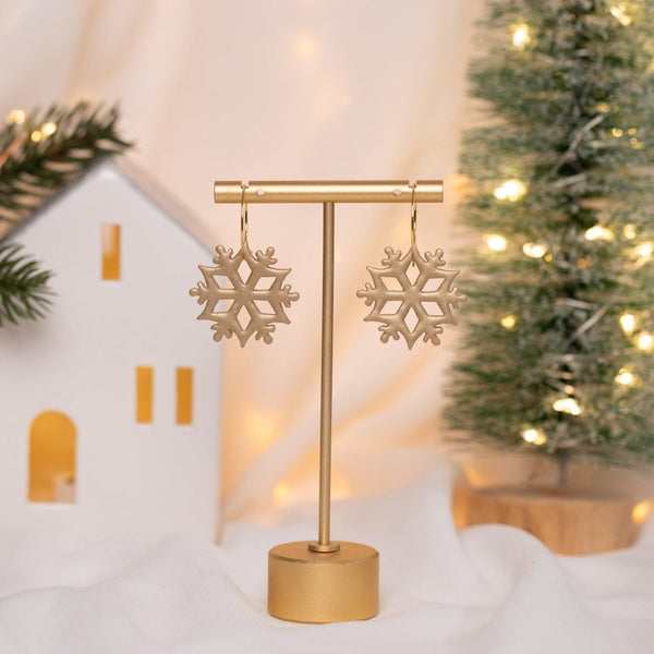 Cercei Fulg de nea - antic gold - MARAI