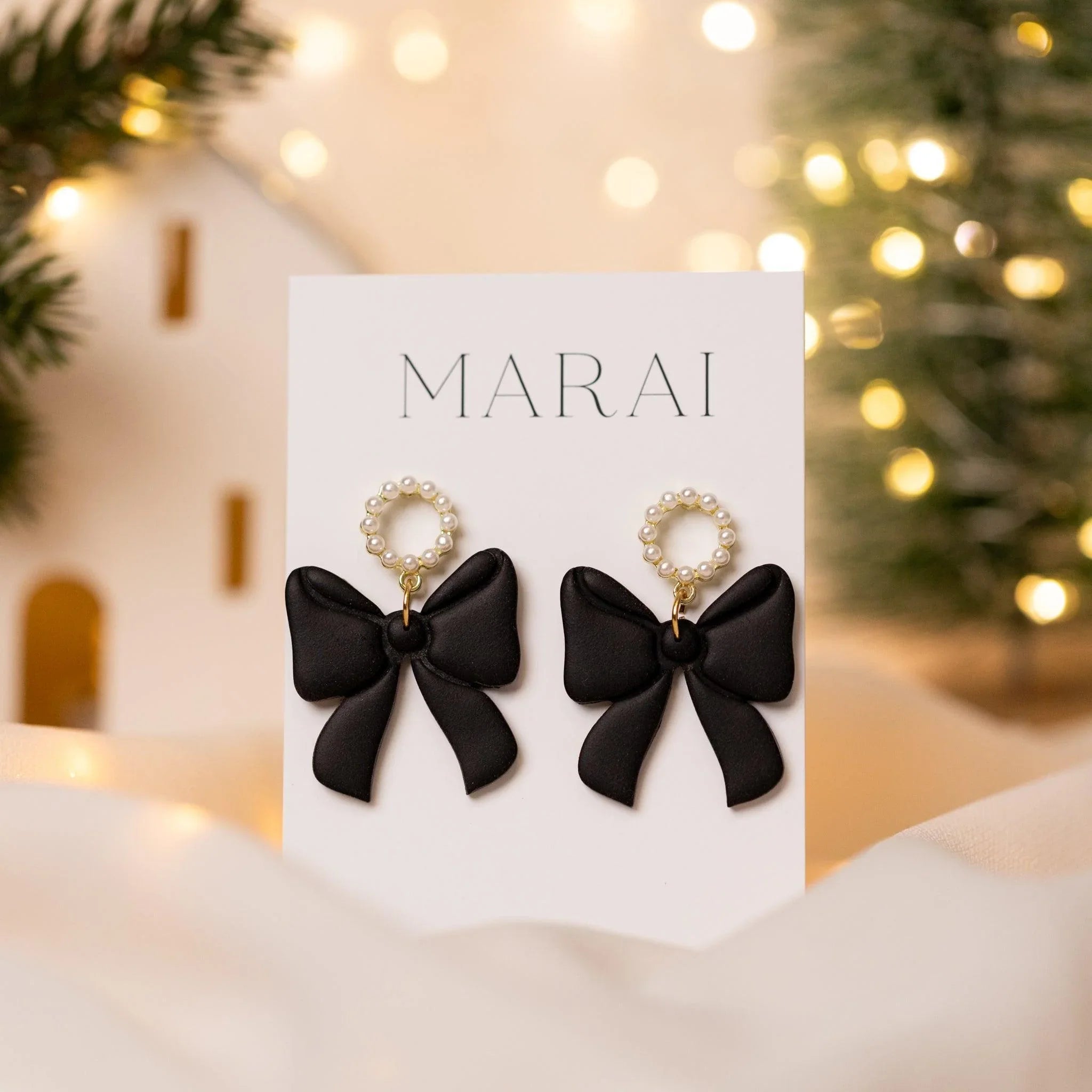 Cercei Pearl Bow - black - MARAI