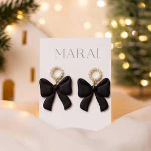 Cercei Pearl Bow - black - MARAI