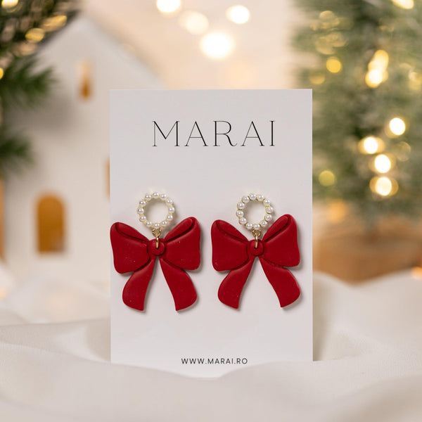 Cercei Pearl Bow - red - MARAI