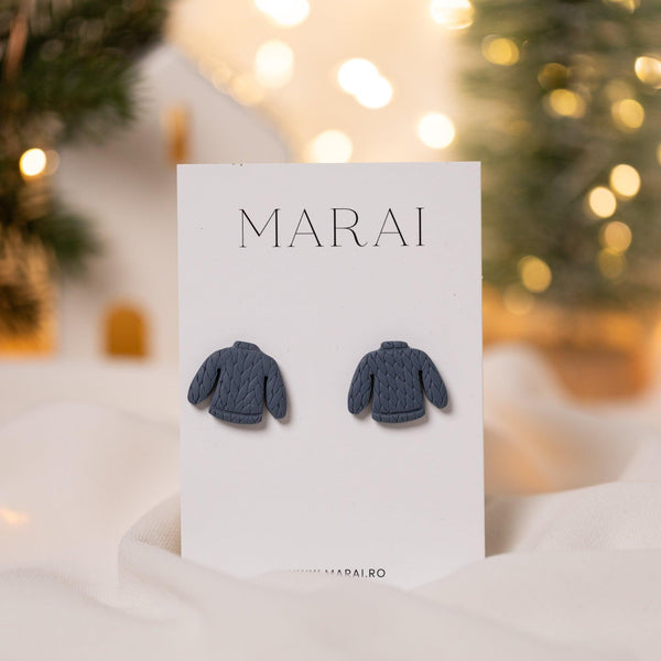 Cercei Studs Sweater - Backpack Blue - MARAI